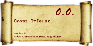Orosz Orfeusz névjegykártya