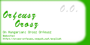 orfeusz orosz business card